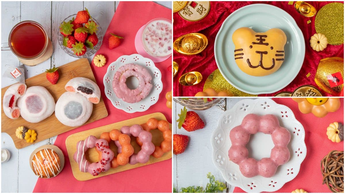 限時3天買六送三!Mister Donut「草莓季」登場,先搶草莓大福波堤、萌虎甜甜圈
