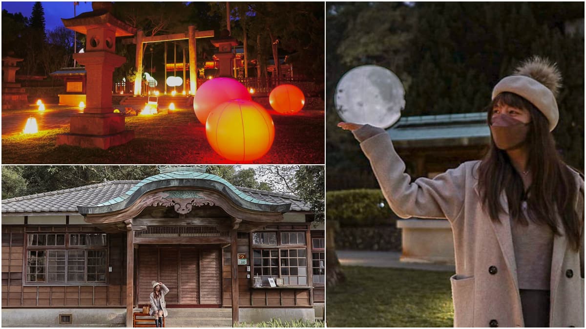 桃園新景點入夜更美!巨型月球降落「日本神社」,還有全台唯一「花手水舍」