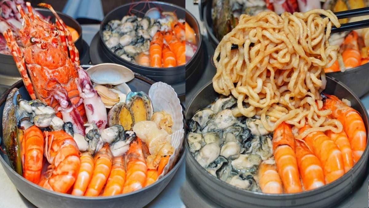 1碗吃得到9種海鮮!超浮誇鍋燒麵塞滿龍蝦、鮑魚,暴量蚵仔麵痛風也要吃