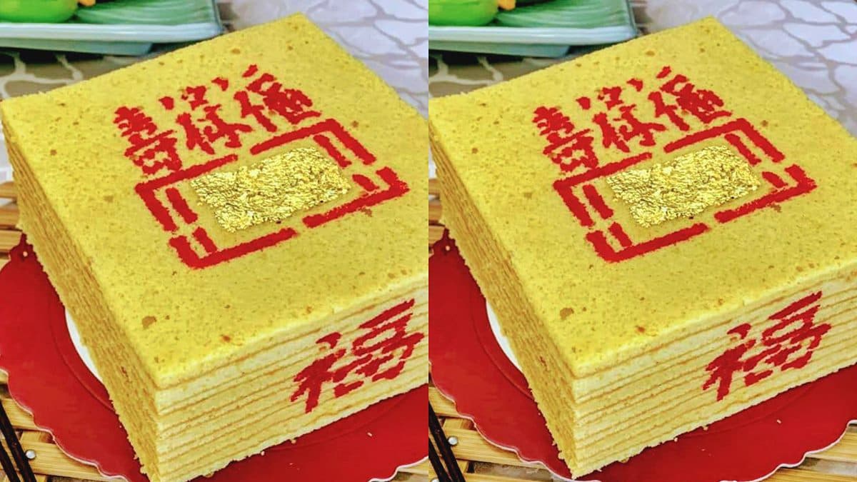 免燒紙錢!台南限定「福祿壽金紙蛋糕」切開有芒果味,還有「3炷香」可吃