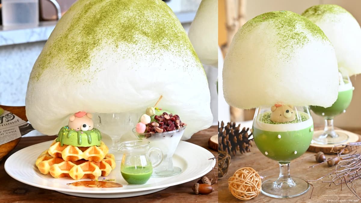 少女心秒噴發!台中森林系網美店「抹茶季」開跑,萌熊變身鬆餅塔、抹茶奶霜