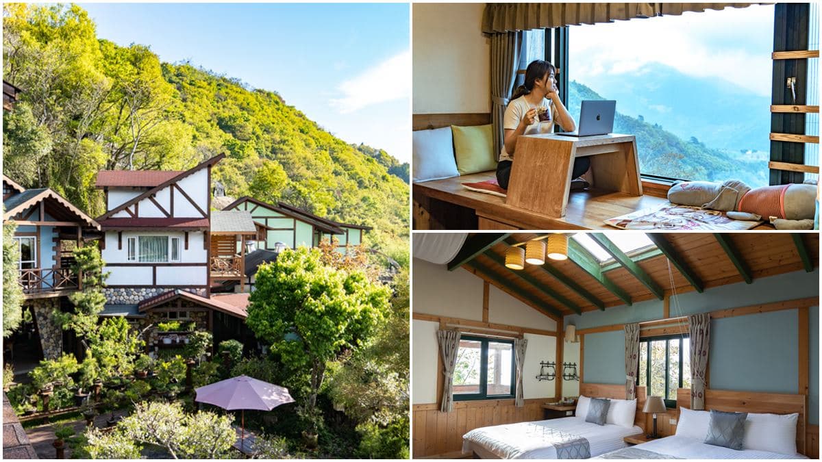 房內打卡無敵山景!「清境小木屋」先搶超大觀景窗雙人房,樓中樓躺床上觀星