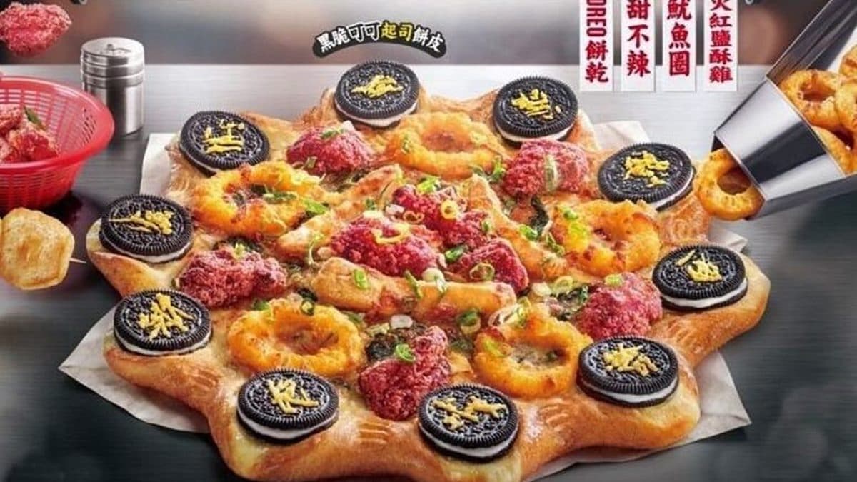 必勝客最新「鹽酥雞比薩」魷魚圈、甜不辣都有!餅皮還有整圈OREO餅乾可吃