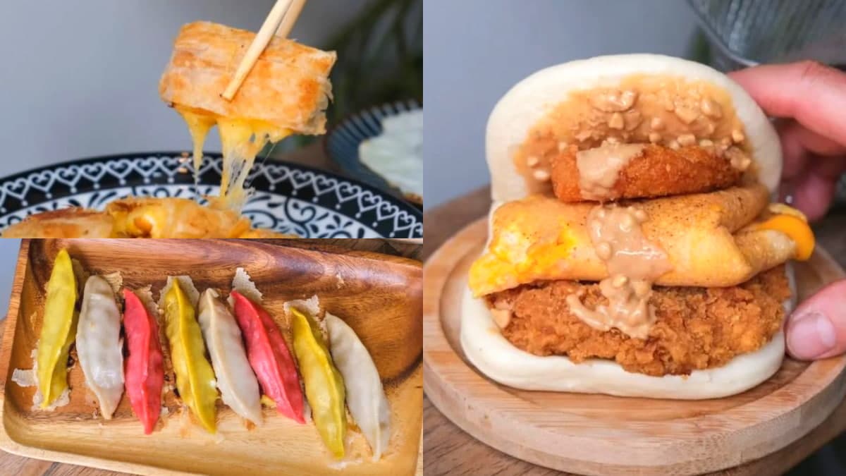 超狂台式早餐!「爆餡刈包」卡啦雞+厚蛋一口咬不下,打卡「恰恰」3色鍋貼