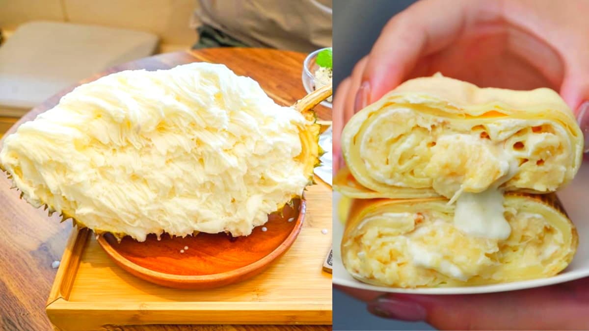 隔著螢幕都有味道!全台5大「榴槤美食」:半顆榴槤雪花冰、邪惡爆漿毛巾捲