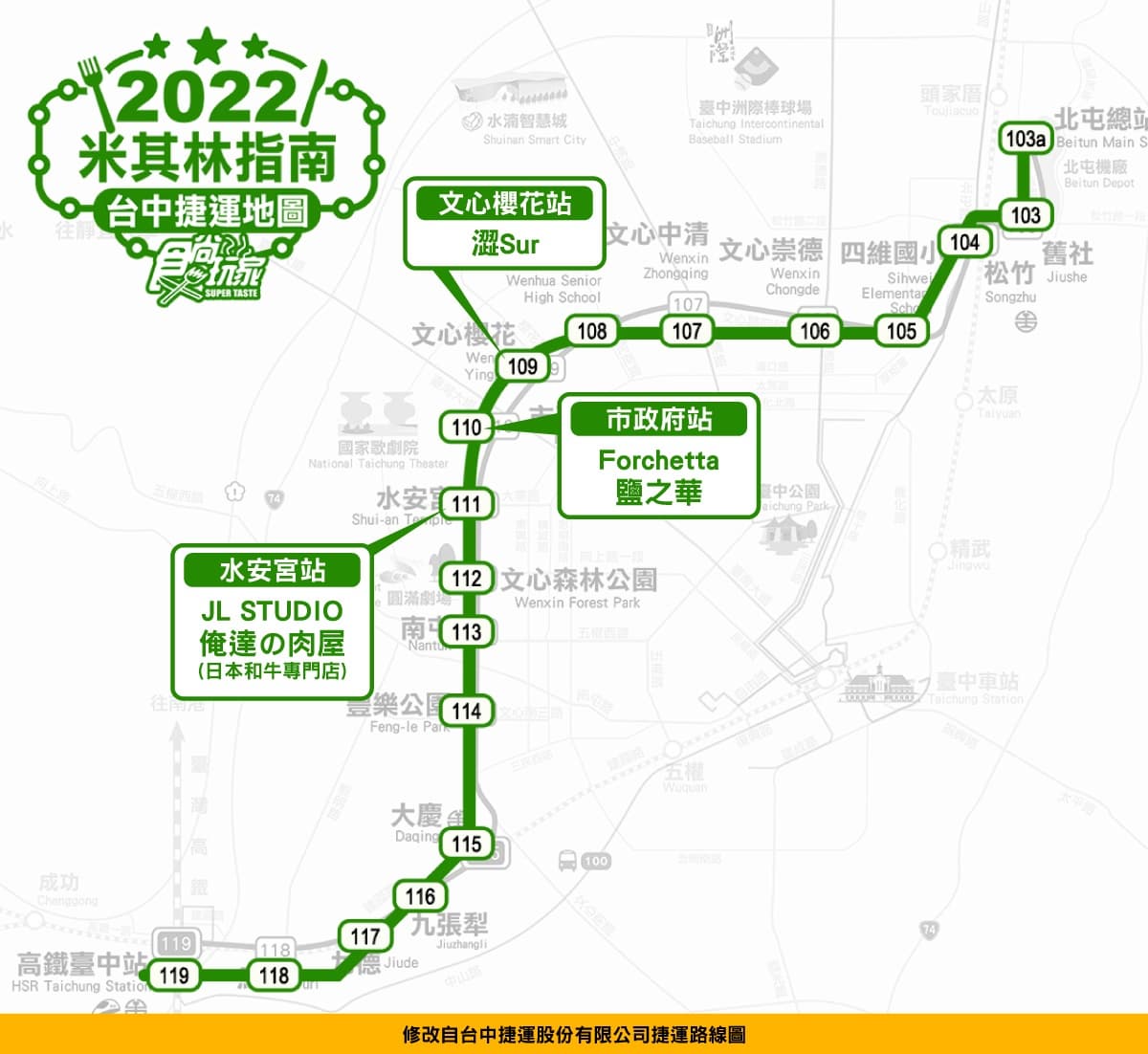 搭捷運摘星了!《2022米其林指南》最強捷運地圖,北中高3城市一次收好 搭捷運摘星了!《2022米其林指南》最強捷運地圖,北中高3城市一次收好
