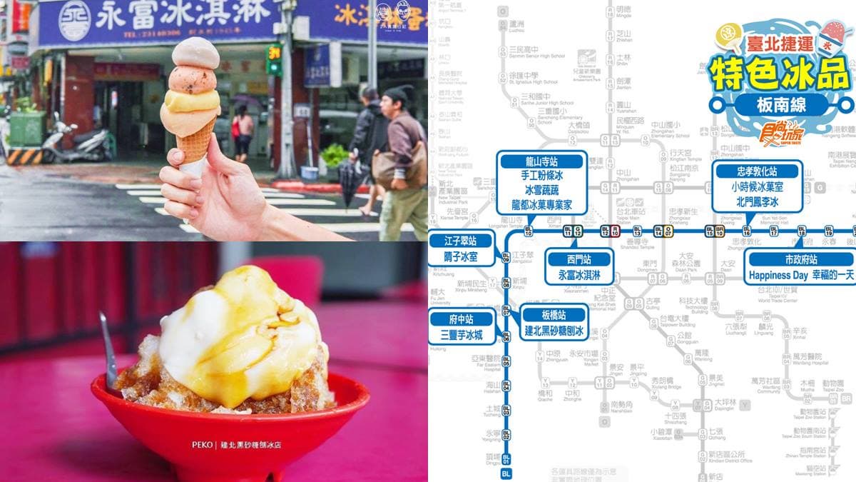 4星以上!捷運藍線10家冰品地圖:冰淇淋之神、阿公刀切冰、獨特豆花蓋冰
