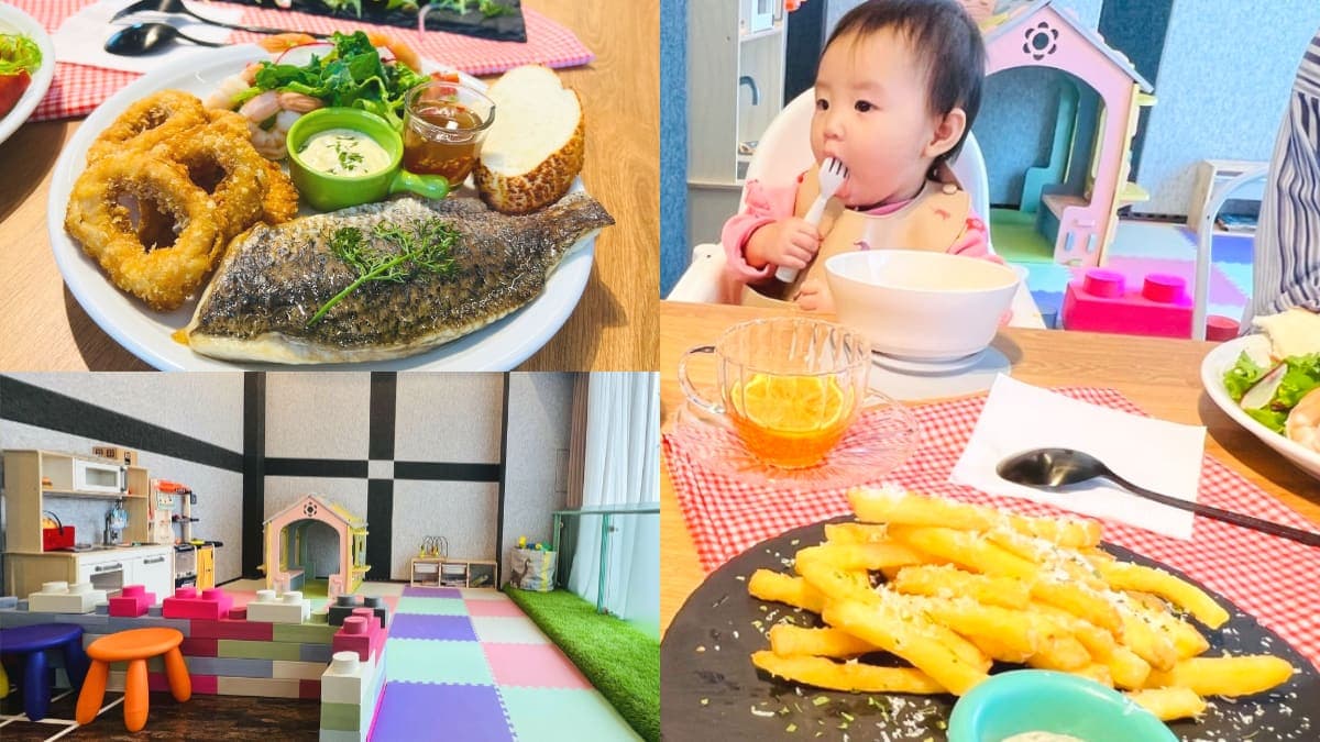 台北聚餐首選!網評4.4分「親子餐廳」先嗑手掌大鱸魚排,小孩快衝兒童遊戲區