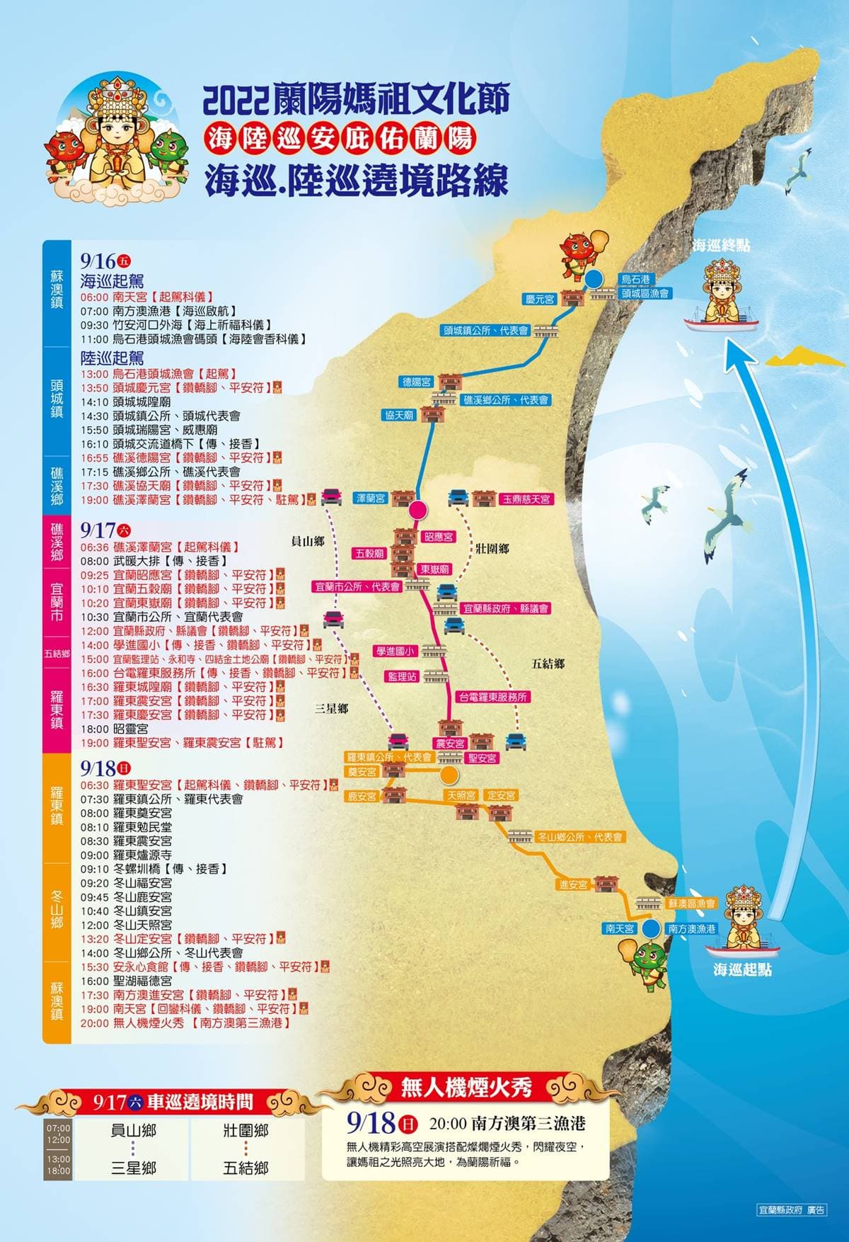 300台無人機+煙火秀美翻!宜蘭「媽祖文化節」1年後再回歸,媽祖遶境路線曝 300台無人機+煙火秀美翻!宜蘭「媽祖文化節」1年後再回歸,媽祖遶境路線曝