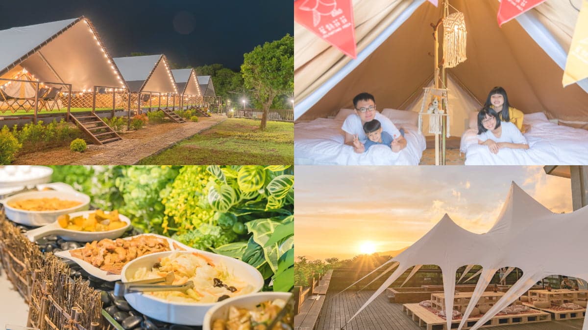 【新開店】陽明山豪華露營!免搭帳住夢幻「神殿帳」,入夜賞紗帽山絕美夜景