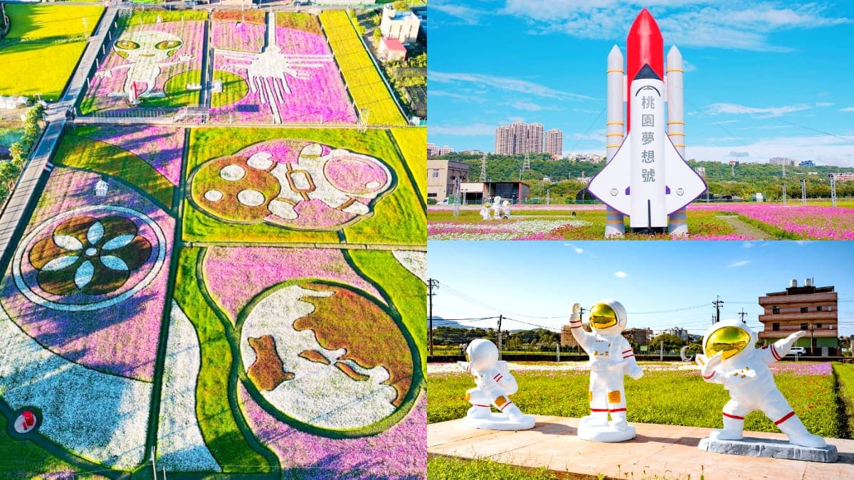 神祕幽浮、外星人出沒花田!「2022桃園花彩節」11/20前快衝,搶拍7米高太空梭