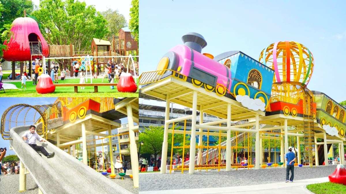全台首座「飛天火車公園」在這!玩翻30米「馬卡龍色火車」、蓮霧造型遊樂場