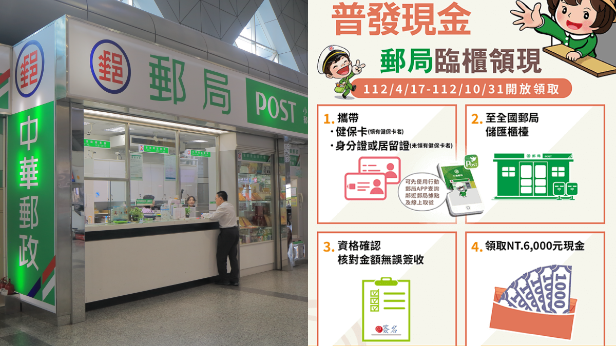 身分證單、雙號分流!普發6000元「郵局」4/17開跑,1張圖搞懂領取步驟