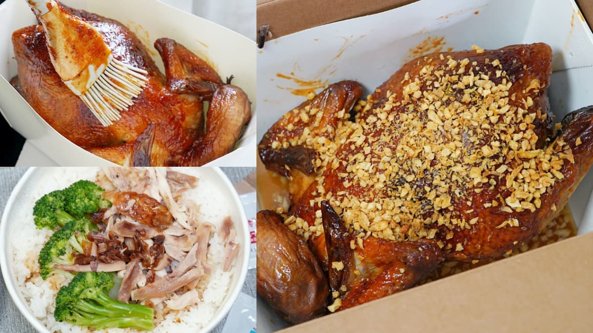 台中人激推烤雞專賣!灑滿蒜酥金黃誘人超欠吃,手撕雞肉飯1人也能嗑