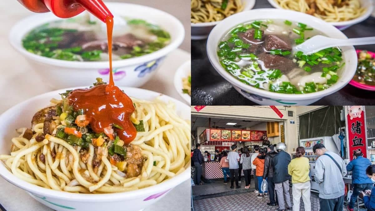 台中超狂排隊早餐!炒麵必加蔥蒜醬+東泉辣椒最道地,豬血湯整碗滿滿都是料