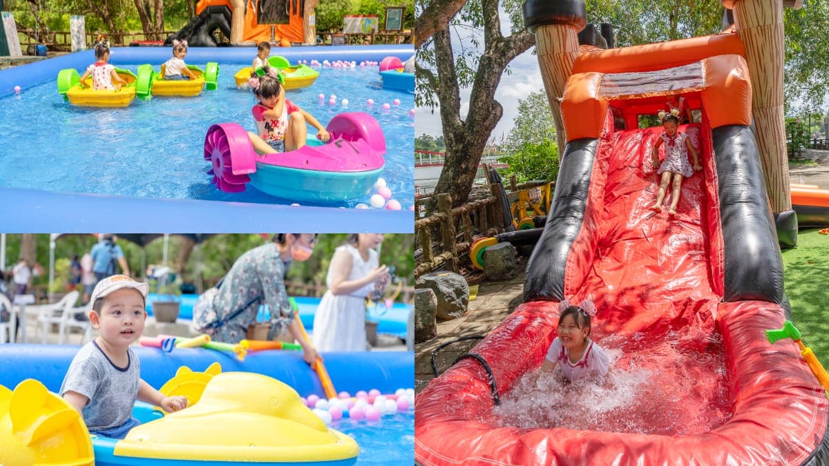 12歲以下免費玩到飽!台南全新「氣墊水樂園」登場,帶寵物再享「免費入園」