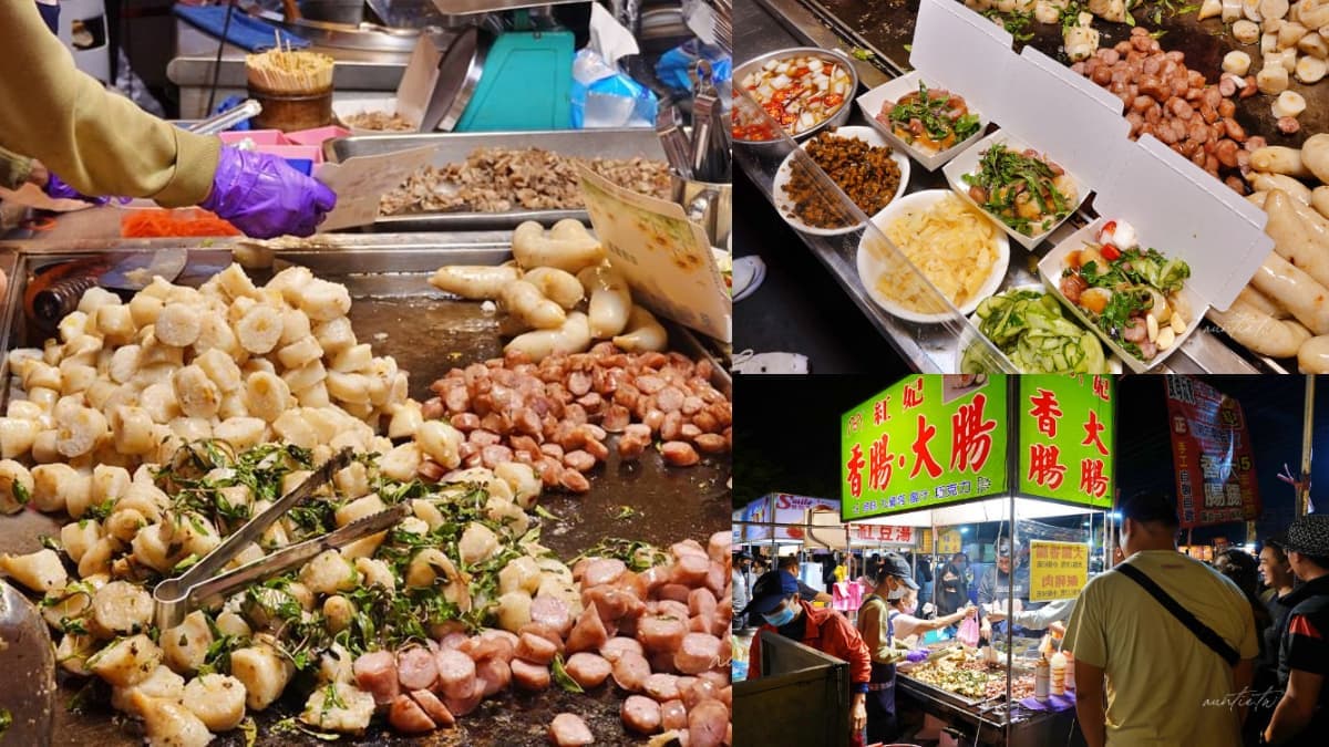 飄香夜市45年!鐵板爆炒「香腸米腸」排隊超夯,蒜片、洋蔥5種配料任你夾