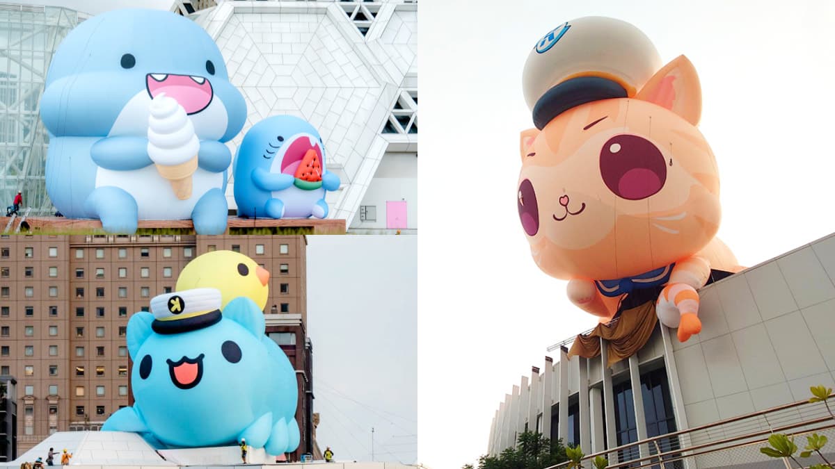 全員到齊!3大巨萌「LINE貼圖」攻占高雄:胖鯊魚鯊西米、貓貓站長、咖波