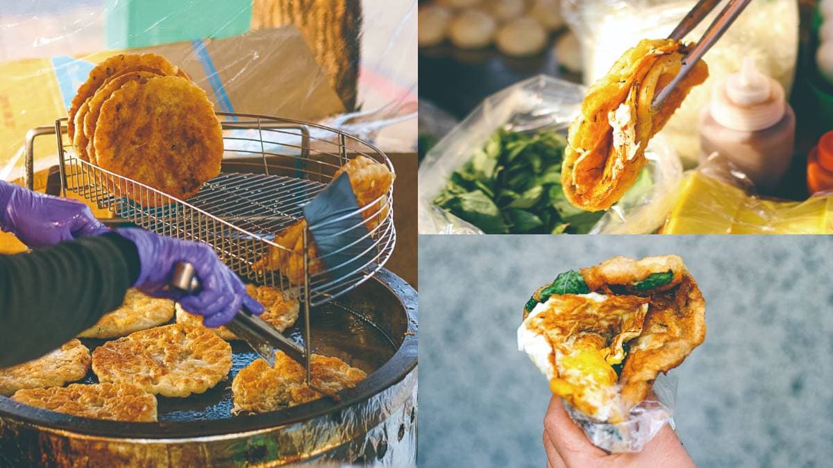 一開賣就排隊!在地金黃酥香「台式蔥肉餅」,爽脆外皮夾高麗菜絲太欠吃