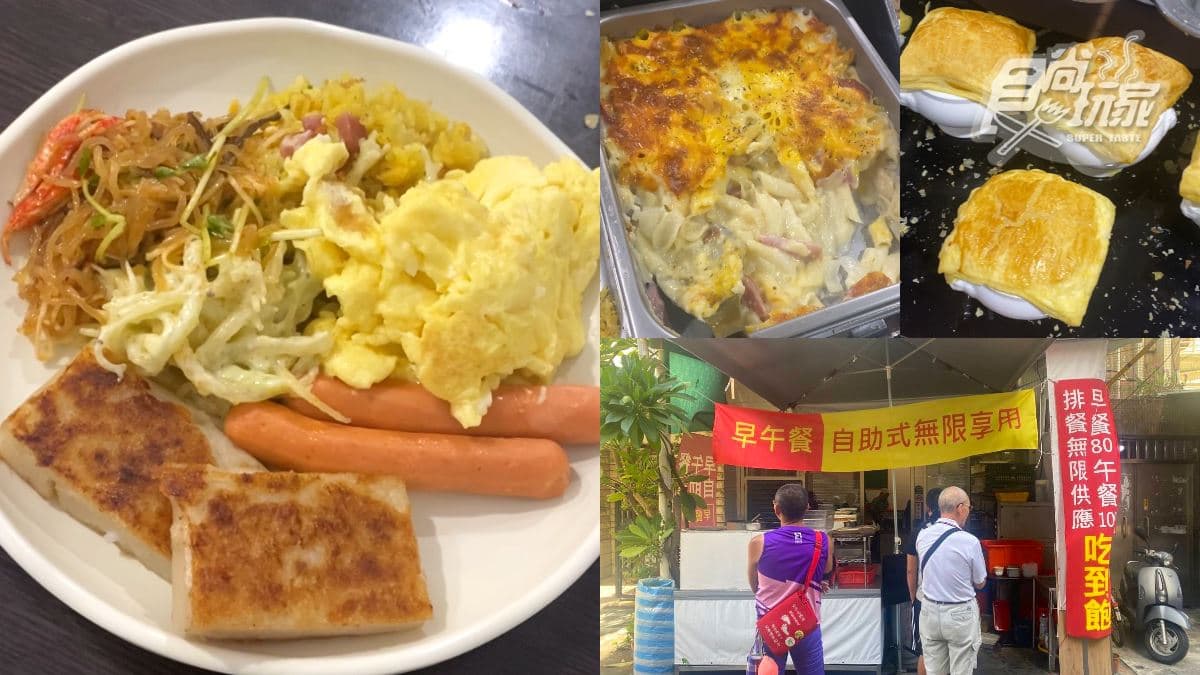 80元挑戰台北最便宜!「早餐吃到飽」20道菜無限吃,酥皮濃湯、焗烤麵都有