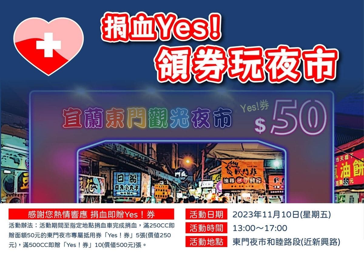 900元夜市券免費送!宜蘭「東門夜市」身分證+生日對對碰,加碼11元喝手搖 900元夜市券免費送!宜蘭「東門夜市」身分證+生日對對碰,加碼11元喝手搖