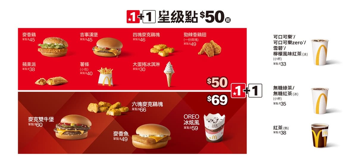 最低49元開吃!4大速食隱藏「1+1優惠」:麥當勞吉事堡、肯德基咔啦脆雞 最低49元開吃!4大速食隱藏「1+1優惠」:麥當勞吉事堡、肯德基咔啦脆雞