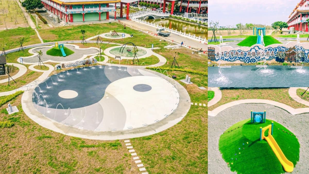 破千坪「親水公園」藏全台最大媽祖廟!限時4天試營運,消暑先衝太極噴水池