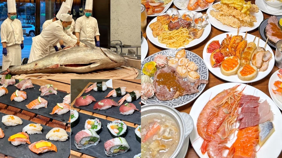 新竹吃到飽霸主!221公斤黑鮪魚現切生魚片,爽嗑牛排干貝暢飲日本生啤