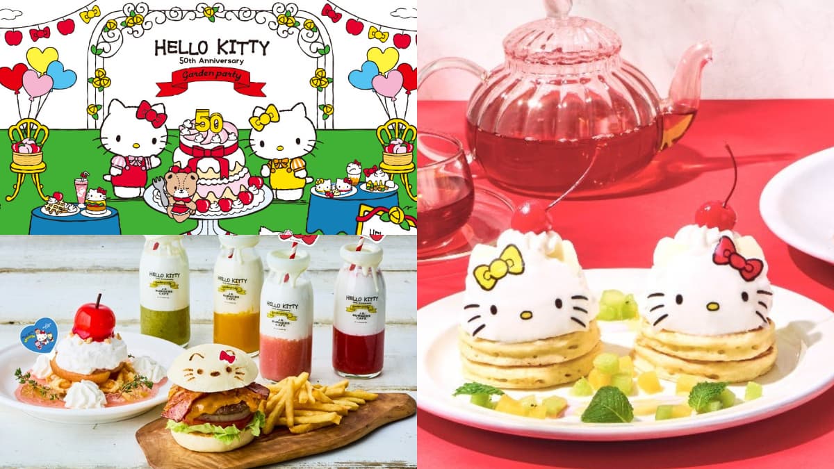 Hello Kitty 50歲生日!3大人氣餐廳推Kitty漢堡、鬆餅,還能帶走心型隨身鏡