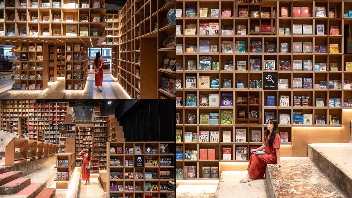 8萬本「彩虹書牆」拍出萬讚IG照!舊戲院改造「迷宮書店」,暴紅打卡點在這