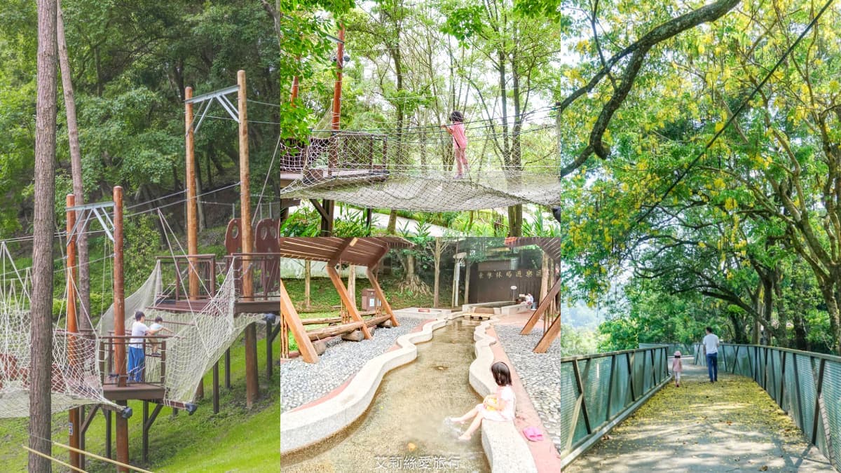 破萬坪「森林遊樂場」在這!獨木橋、跳跳床玩完回家秒睡,還能泡腳、走步道