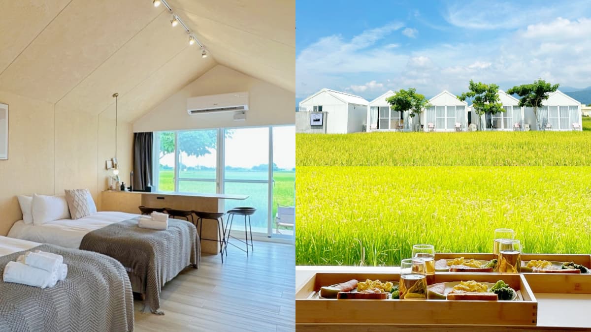 宜蘭隱藏版4.8星民宿!「純白小木屋」坐落田園中央,吃早餐飽覽稻浪第一排