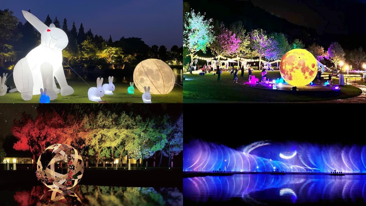 湖面驚見巨大月球降落!全台4大中秋必拍夢幻景點:日夜水舞秀、巨型玉兔