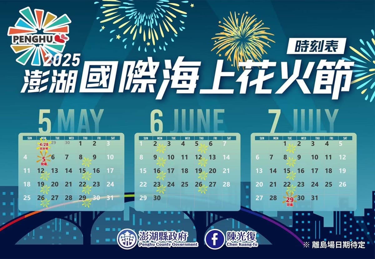 「2025澎湖花火節」29場次時間出爐!史努比主題無人機秀,最佳觀賞點在這 「2025澎湖花火節」29場次時間出爐!史努比主題無人機秀,最佳觀賞點在這