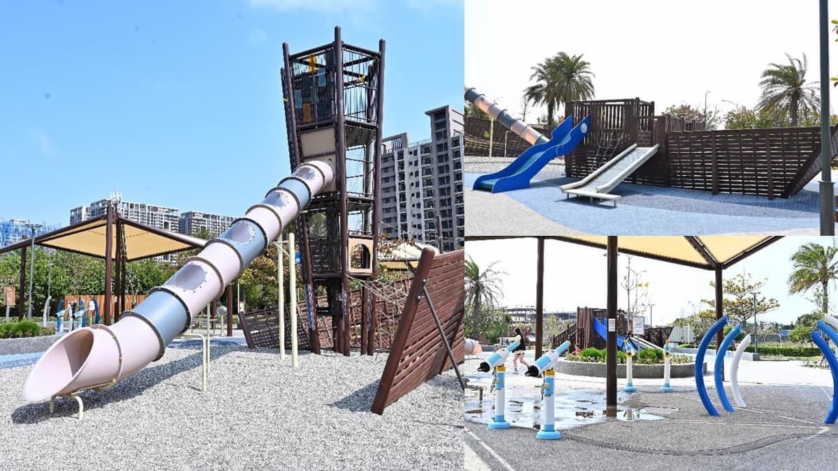 台中免費親子景點!全新「航海主題遊戲場」啟用,遊樂設施開箱、還能打水仗