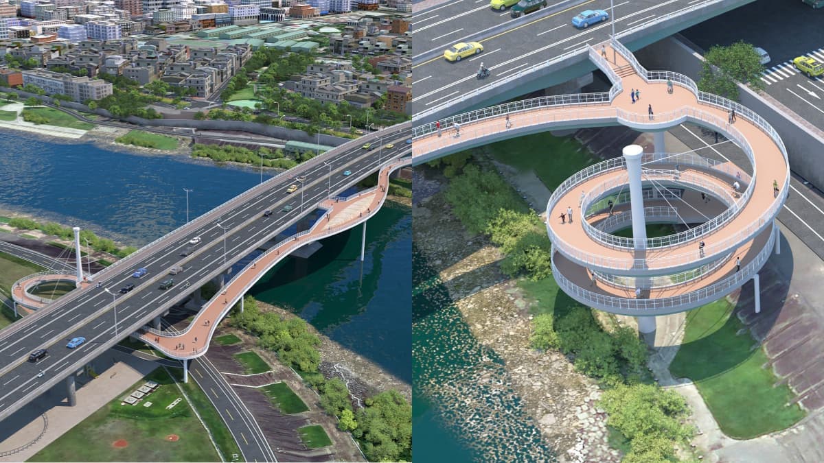 台北看飛機景點+1!新增「人行景觀橋」這時完工,山河景觀、夕陽美景全收