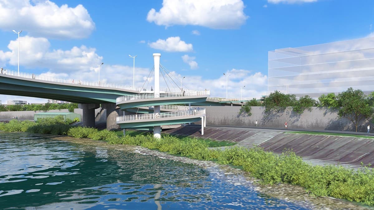 台北看飛機景點+1!新增「人行景觀橋」這時完工,山河景觀、夕陽美景全收 台北看飛機景點+1!新增「人行景觀橋」這時完工,山河景觀、夕陽美景全收