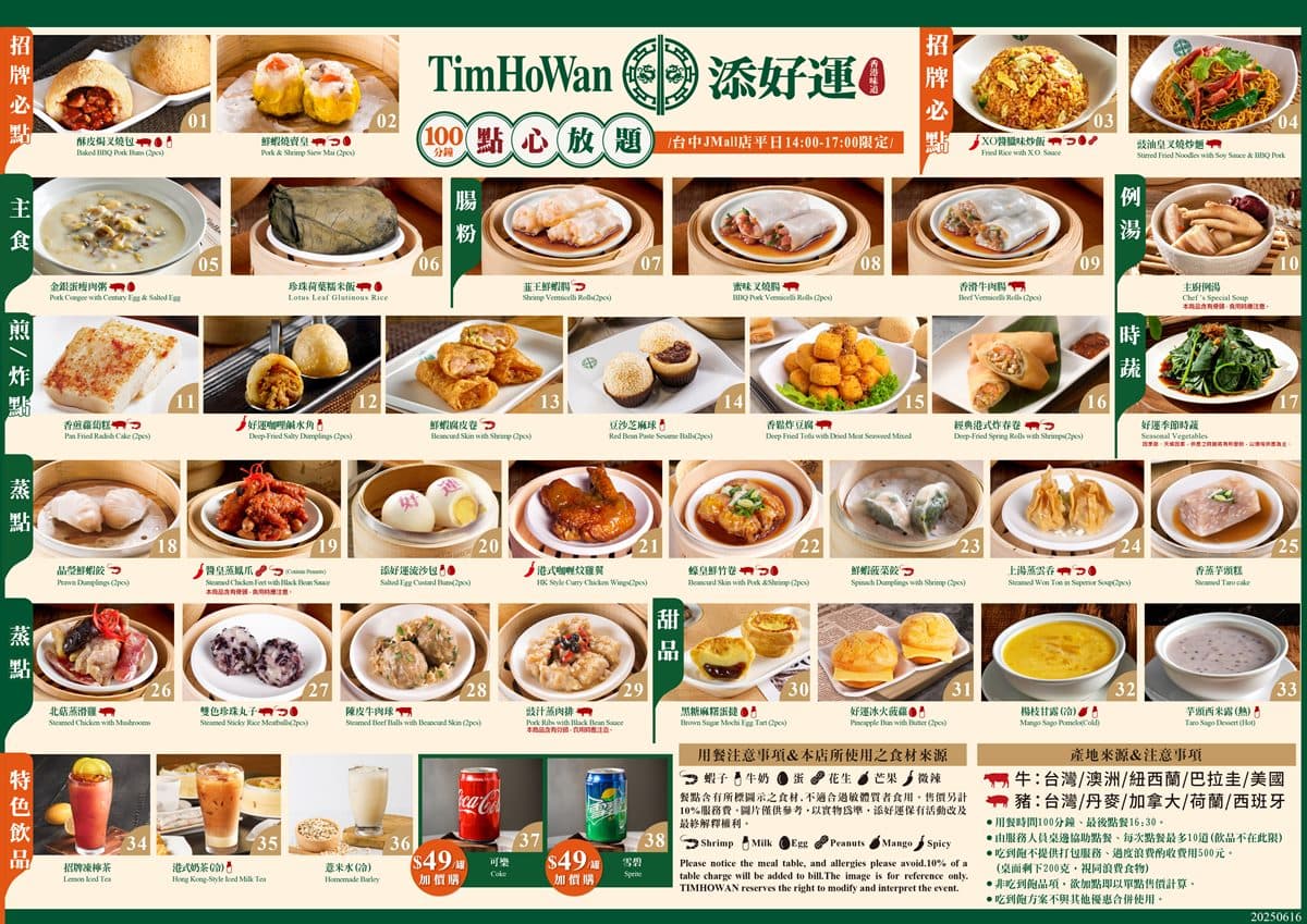 添好運699元港點吃到飽!全台「2分店」限定,主食、蒸點36道無限吃 添好運699元港點吃到飽!全台「2分店」限定,主食、蒸點36道無限吃