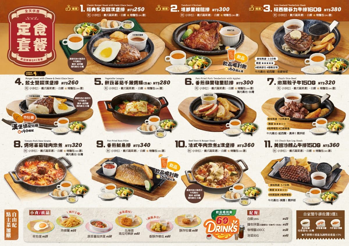 390元牛排+自助吧吃到飽!全台「3分店」爽吃6小時,咖哩、甜點無限續 390元牛排+自助吧吃到飽!全台「3分店」爽吃6小時,咖哩、甜點無限續