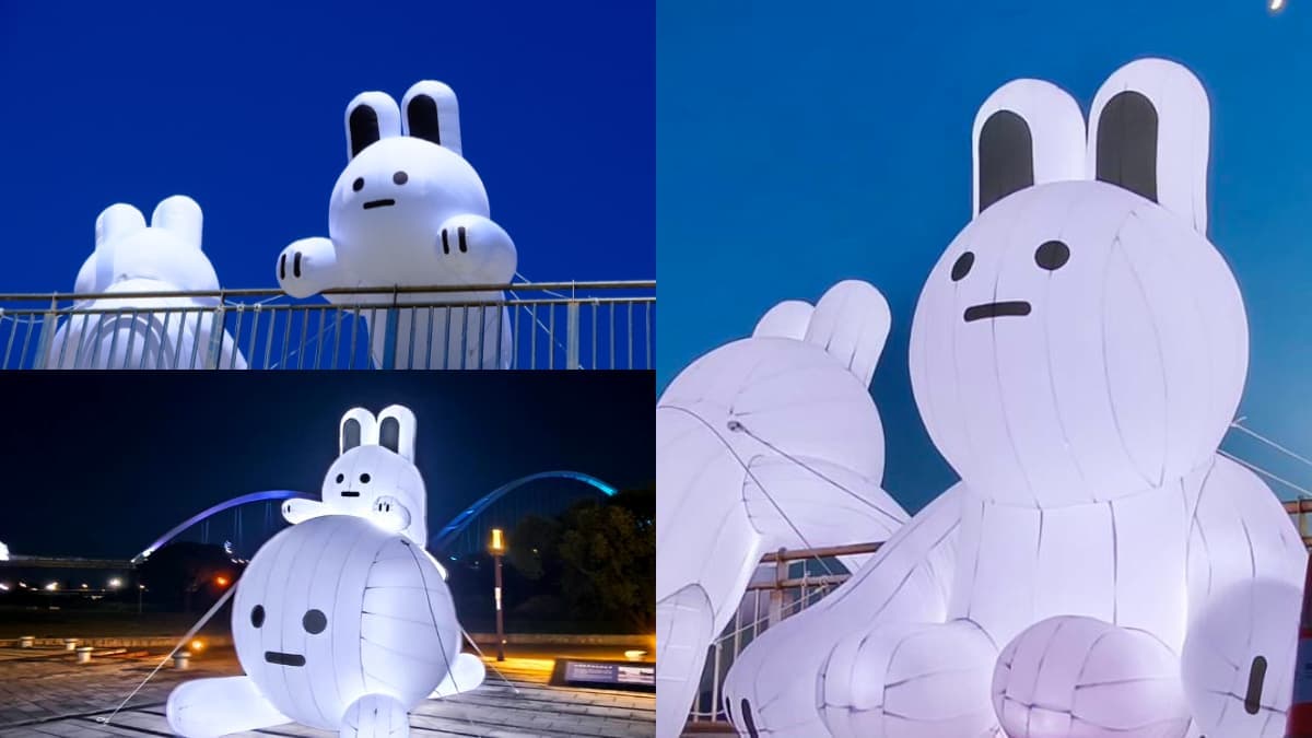近5公尺巨大萌兔出沒新北!新角色「兔兔Q」療癒登場,中秋節打卡景點+1