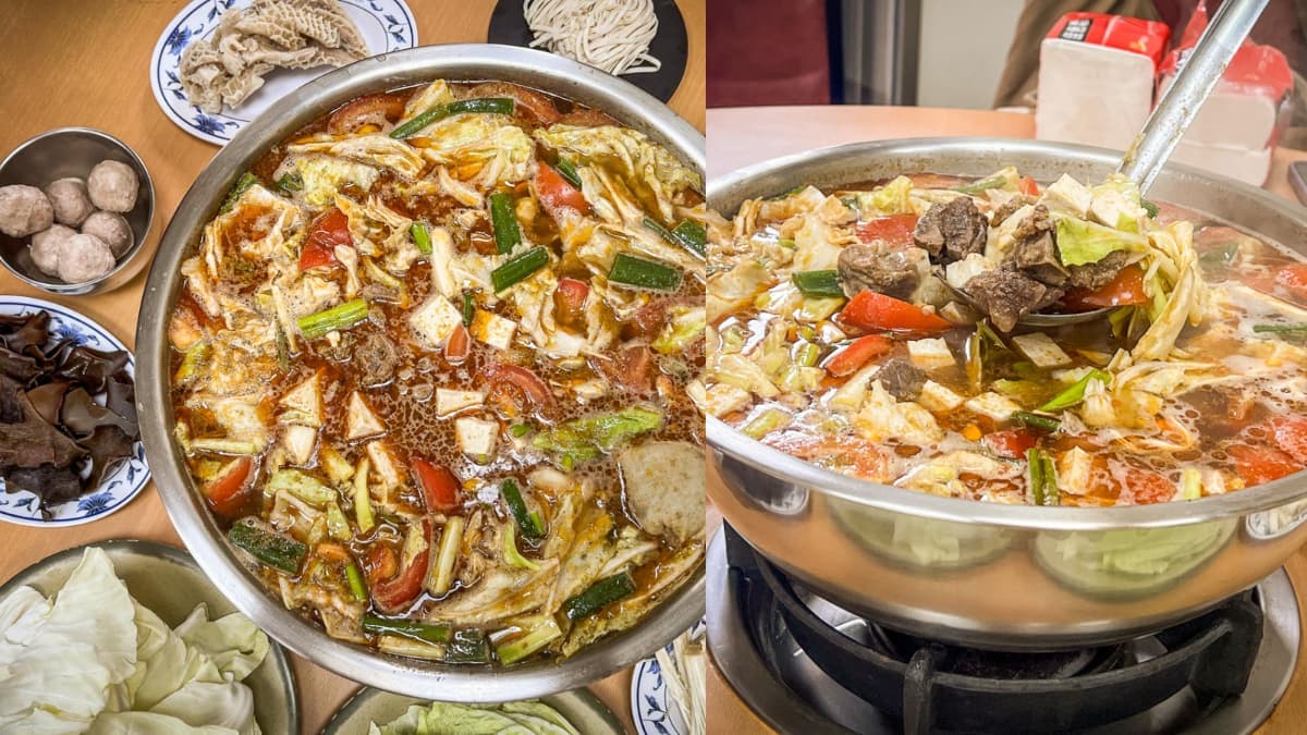 桃園人激推!大分量「鐵盆番茄牛肉鍋」人氣夯,濃郁湯頭一撈滿滿都是料
