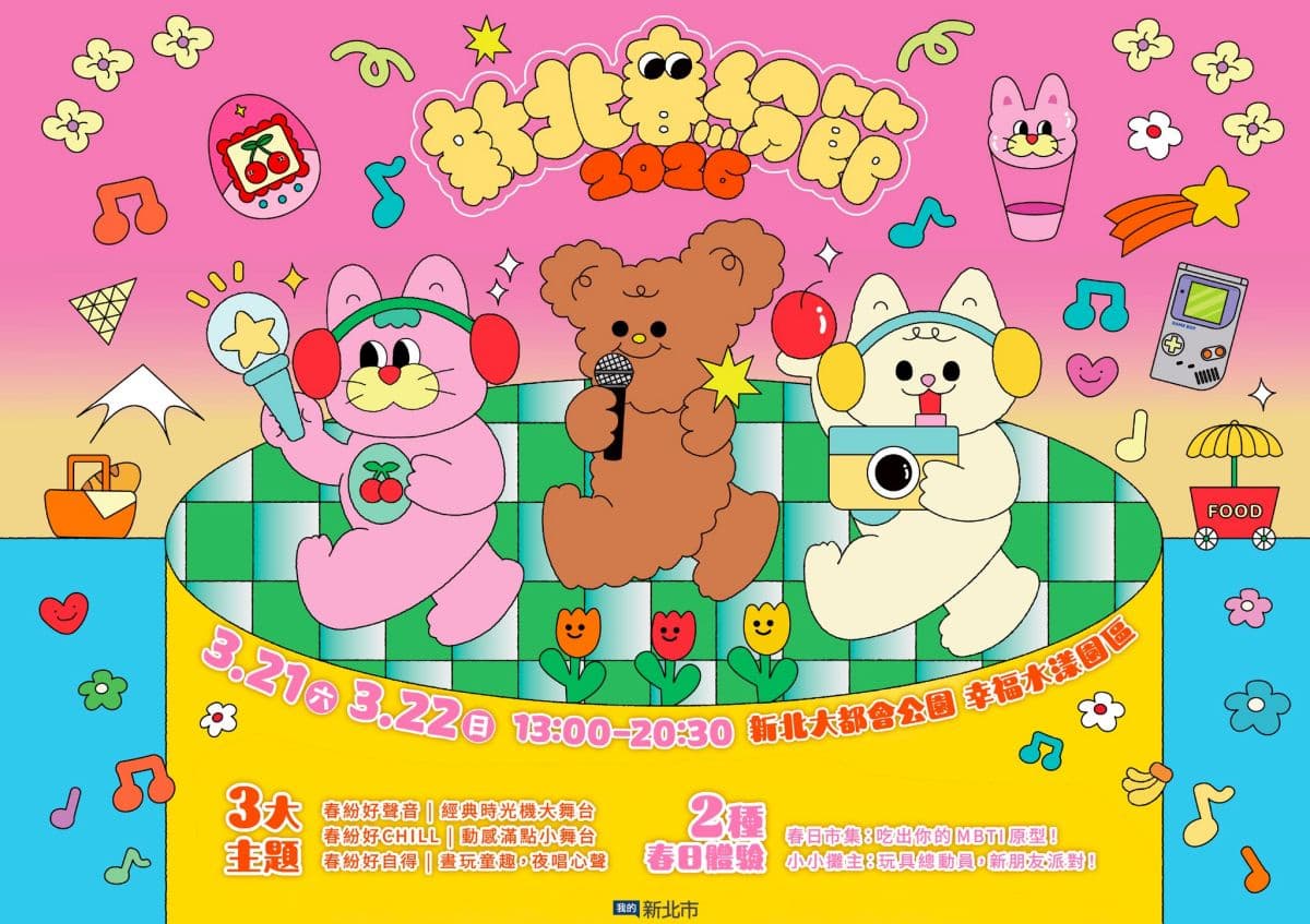 新北最大野餐派對本週登場!全台首創MBTI市集逛150家攤位,免費看演唱會 新北最大野餐派對本週登場!全台首創MBTI市集逛150家攤位,免費看演唱會