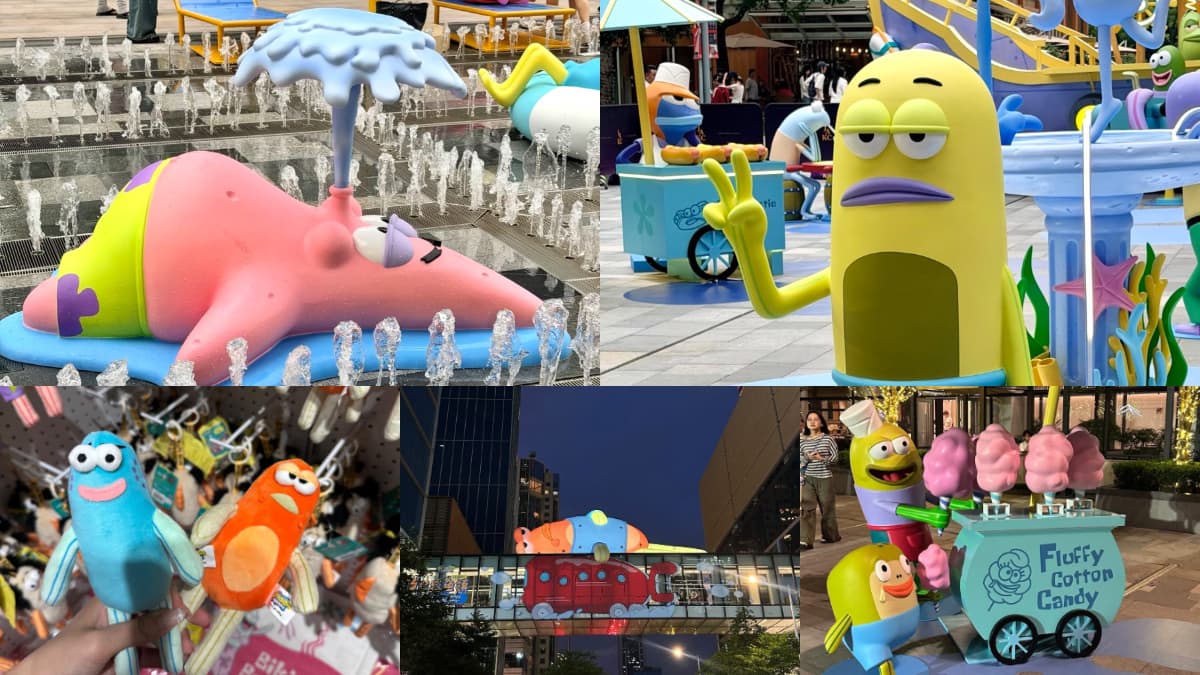 比奇堡居民陪你等公車!海綿寶寶快閃展,派大星噴泉、章魚哥賣冰&百隻厭世魚