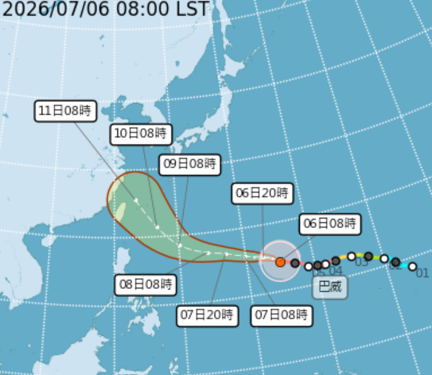 有機會颱風假?巴威「8縣市暴風圈侵襲率破5成」含北北基,這時防豪雨彈 有機會颱風假?巴威「8縣市暴風圈侵襲率破5成」含北北基,這時防豪雨彈