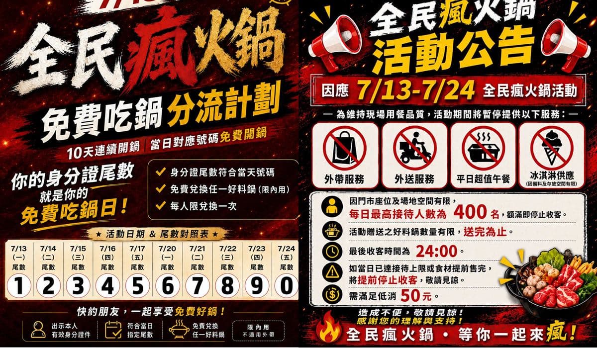 對中「這6碼」免費吃鍋!2大「平價小火鍋」優惠,自助吧甜品、飲料吃到飽 對中「這6碼」免費吃鍋!2大「平價小火鍋」優惠,自助吧甜品、飲料吃到飽
