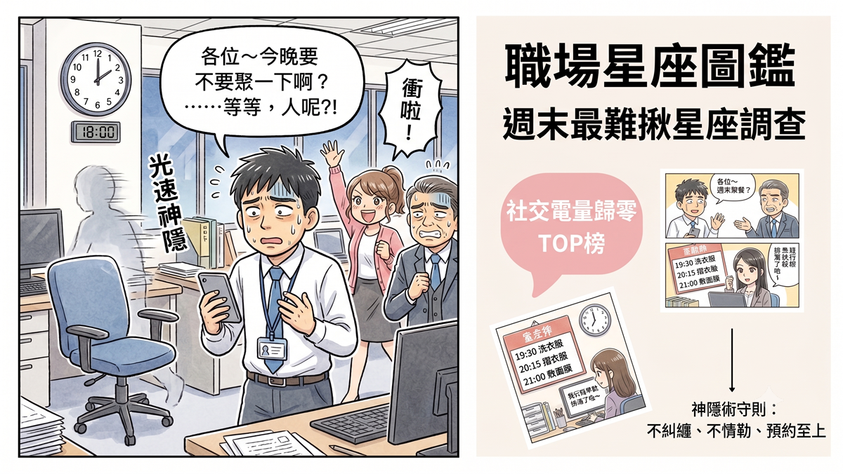永遠都說下次約!「週末最難揪」星座TOP 5,金牛、巨蟹都上榜