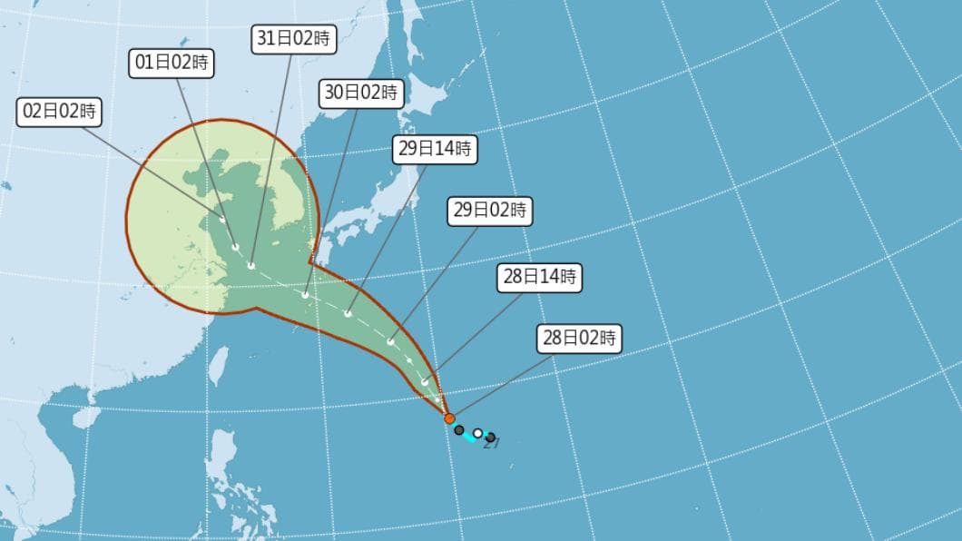 颱風「桑達」今天將生成!影響時間、路徑曝光,明起變天恐有大雨 颱風桑達將生成,未來路徑曝光。(圖/中央氣象局) 颱風「桑達」將生成!路徑曝光 降雨熱區這天起擴大