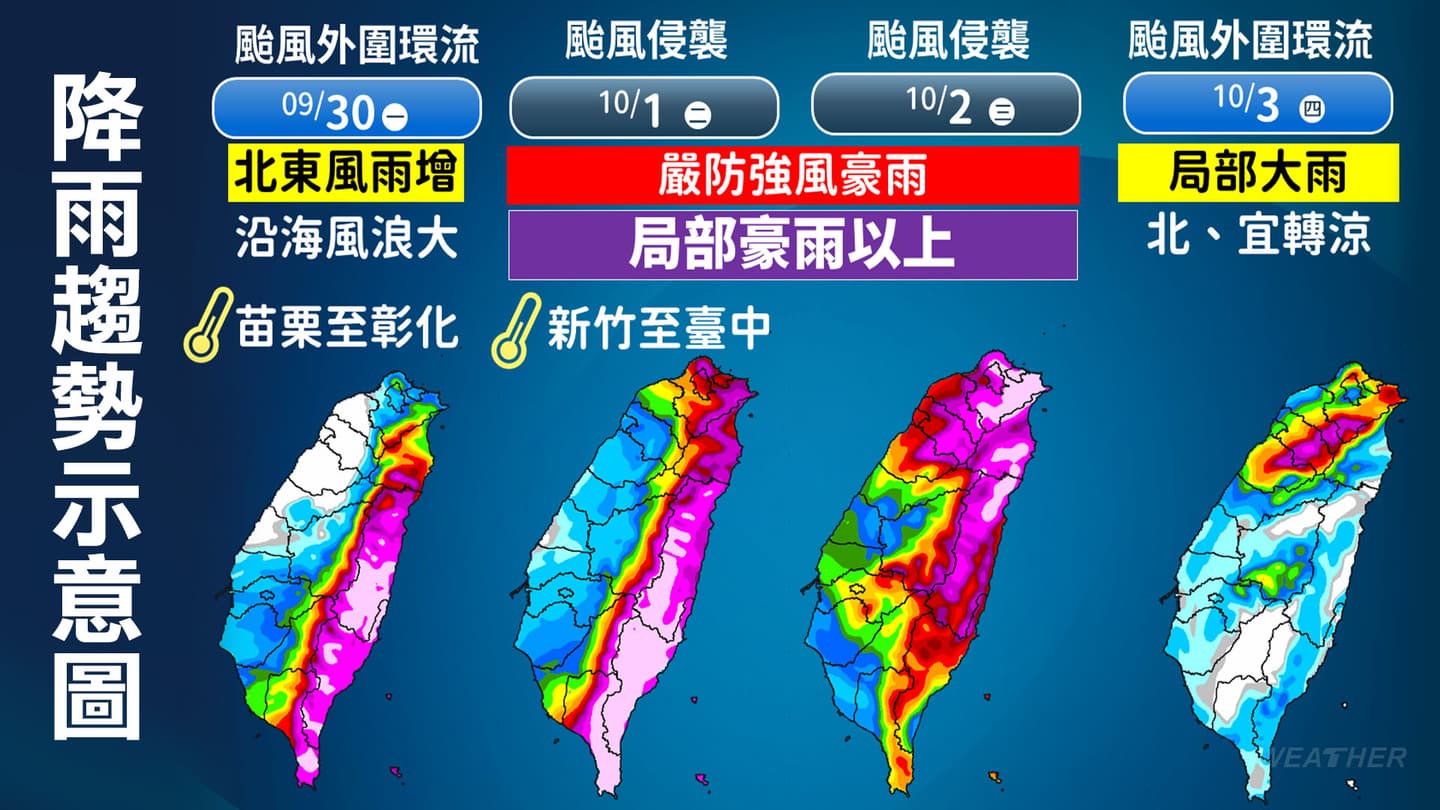 「山陀兒」颱風快速增強!專家曝颱風假恐連續3天,8縣市高機率停班停課 颱風山陀兒降雨熱區一次看!(圖/TVBS)