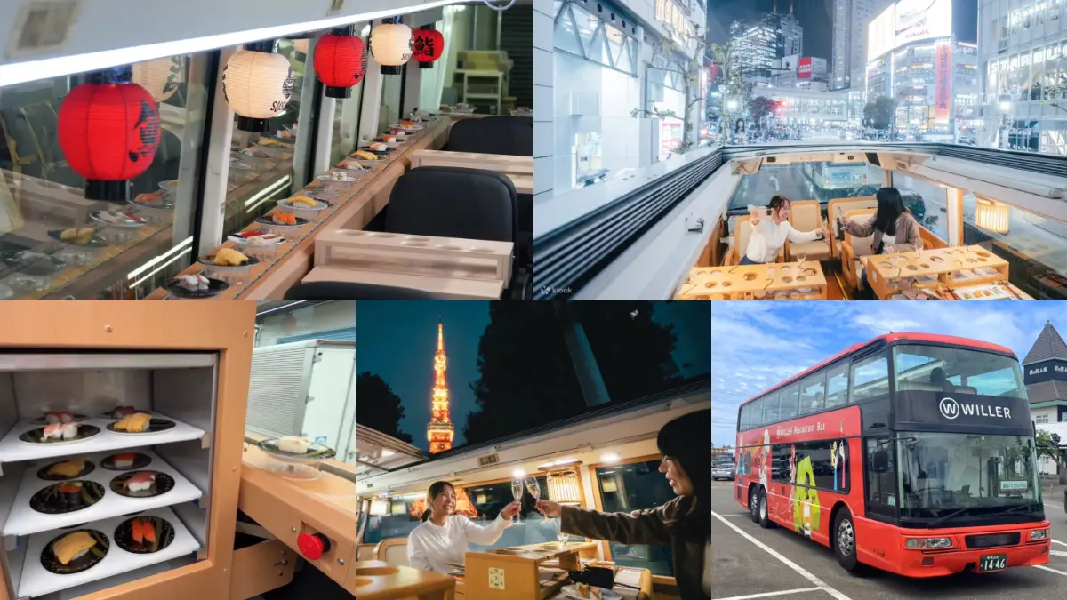 全球首創「旋轉壽司×雙層巴士」！10/10東京登場，70分鐘吃到飽，賞澀谷、淺草街景