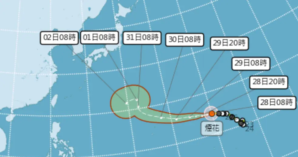 煙花颱風升級強颱了!最新路徑將北轉,東北季風2波雨彈狂炸 煙花颱風升級強颱了!最新路徑將北轉,東北季風2波雨彈狂炸